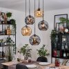 Ripoll Suspension, Boule lumineuse, Suspension grappe Ambre, Fumé, 5 lumières