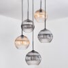Koyoto Suspension, Boule lumineuse, Suspension grappe Ambre, Clair, Fumé, 5 lumières Koyoto Suspension, Boule lumineuse, Suspension grappe Ambre, Clair, Fumé, 5 lumières