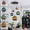 Koyoto Suspension, Boule lumineuse, Suspension grappe Bleu, Or, Vert, Cuivré, 5 lumières