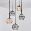 Ripoll Suspension, Boule lumineuse, Suspension grappe Ambre, Clair, Fumé, 5 lumières