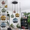 Koyoto Suspension, Boule lumineuse, Suspension grappe 35 cm Bleu, Or, Vert, Cuivré, 4 lumières