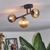 Chehalis Plafonnier, Boule lumineuse Ambre, Fumé, 3 lumières
