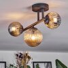 Chehalis Plafonnier, Boule lumineuse Ambre, Fumé, 3 lumières