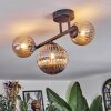 Chehalis Plafonnier, Boule lumineuse Ambre, Fumé, 3 lumières