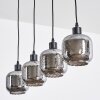 Fanhaes Suspension, Suspension Chrome, Fumé, 4 lumières
