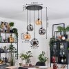 Ripoll Suspension, Boule lumineuse, Suspension grappe Ambre, Fumé, 5 lumières