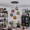 Ripoll Suspension, Boule lumineuse, Suspension grappe Bleu, Chrome, Or, Vert, Cuivré, Fumé, 5 lumières