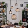Ripoll Suspension, Boule lumineuse, Suspension grappe Ambre, Clair, Fumé, 5 lumières