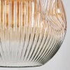 Ripoll Suspension, Boule lumineuse, Suspension grappe Ambre, Clair, Fumé, 5 lumières