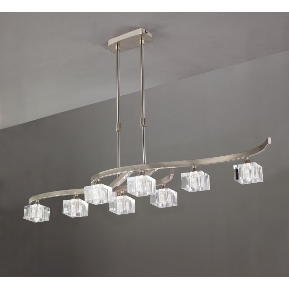 Suspension Mantra Cuadrax Nickel mat, 8 lumières main product photo