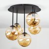 Chehalis Plafonnier, Boule lumineuse Ambre, 5 lumières