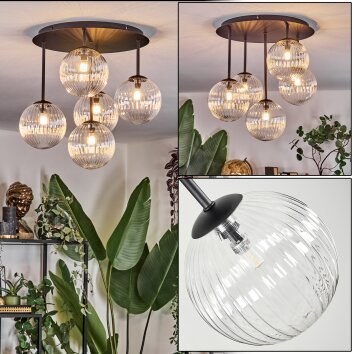 Chehalis Plafonnier, Boule lumineuse Clair, 5 lumières