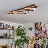 Pompu Plafonnier LED Bois foncé, Noir, 1 lumière