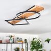 Pompu Plafonnier LED Bois clair, Noir, 1 lumière