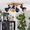 Hagan Plafonnier, Spot de plafond Chrome, Écru, Noir, 4 lumières