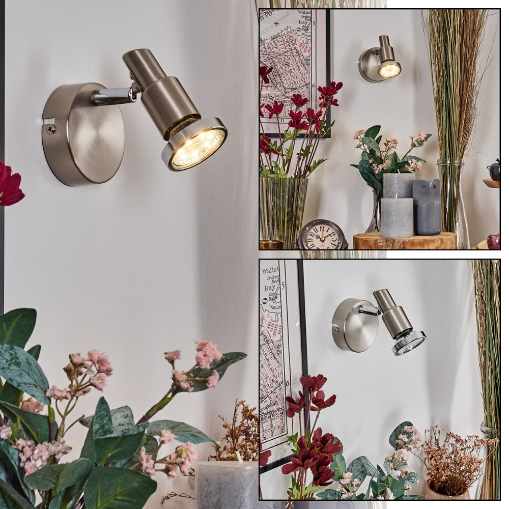 Firan Applique murale, Spot mural LED Chrome, Nickel mat, 1 lumière main product photo