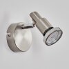 Firan Applique murale, Spot mural LED Chrome, Nickel mat, 1 lumière