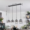 Koyoto Suspension, Boule lumineuse, Suspension Clair, Fumé, 4 lumières