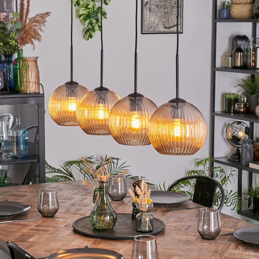 Koyoto Suspension, Boule lumineuse, Suspension Ambre, 4 lumières main product photo