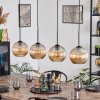 Koyoto Suspension, Boule lumineuse, Suspension Ambre, 4 lumières