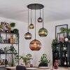 Koyoto Suspension, Boule lumineuse, Suspension grappe Bleu, Vert, Cuivré, 5 lumières