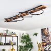 Pompu Plafonnier LED Bois foncé, Noir, 1 lumière