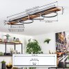 Pompu Plafonnier LED Bois foncé, Noir, 1 lumière