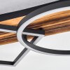 Pompu Plafonnier LED Bois foncé, Noir, 1 lumière