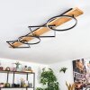 Pompu Plafonnier LED Bois clair, Noir, 1 lumière