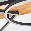 Pompu Plafonnier LED Bois clair, Noir, 1 lumière