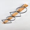 Pompu Plafonnier LED Bois clair, Noir, 1 lumière