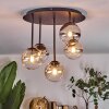 Chehalis Plafonnier, Boule lumineuse Ambre, Clair, Fumé, 5 lumières