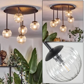Chehalis Plafonnier, Boule lumineuse Clair, 5 lumières Chehalis Plafonnier, Boule lumineuse Clair, 5 lumières