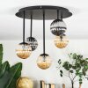 Chehalis Plafonnier, Boule lumineuse Ambre, Fumé, 5 lumières