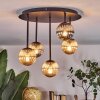 Chehalis Plafonnier, Boule lumineuse Ambre, Fumé, 5 lumières