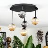 Chehalis Plafonnier, Boule lumineuse Ambre, Fumé, 5 lumières