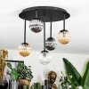Chehalis Plafonnier, Boule lumineuse Ambre, Clair, Fumé, 5 lumières