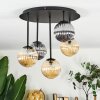 Chehalis Plafonnier, Boule lumineuse Ambre, Chrome, Fumé, 5 lumières