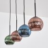 Koyoto Suspension, Boule lumineuse, Suspension Bleu, Vert, Cuivré, 4 lumières