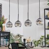 Ripoll Suspension, Boule lumineuse, Suspension Chrome, Clair, Fumé, 4 lumières