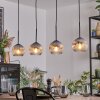 Ripoll Suspension, Boule lumineuse, Suspension Chrome, Clair, Fumé, 4 lumières