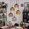 Koyoto Suspension, Boule lumineuse, Suspension grappe Chrome, Or, Clair, Cuivré, Fumé, 5 lumières