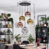 Koyoto Suspension, Boule lumineuse, Suspension grappe Chrome, Or, Clair, Cuivré, Fumé, 5 lumières