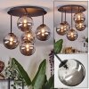 Chehalis Plafonnier, Boule lumineuse 45 cm Fumé, 5 lumières