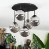 Chehalis Plafonnier, Boule lumineuse 45 cm Fumé, 5 lumières