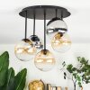 Chehalis Plafonnier, Boule lumineuse Ambre, Clair, Fumé, 5 lumières