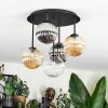 Chehalis Plafonnier, Boule lumineuse Ambre, Clair, Fumé, 5 lumières