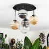 Chehalis Plafonnier, Boule lumineuse Ambre, Clair, Fumé, 5 lumières