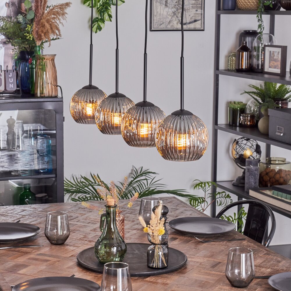 Ripoll Suspension, Boule lumineuse, Suspension Fumé, 4 lumières main product photo