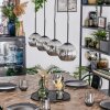 Ripoll Suspension, Boule lumineuse, Suspension Chrome, Fumé, 4 lumières